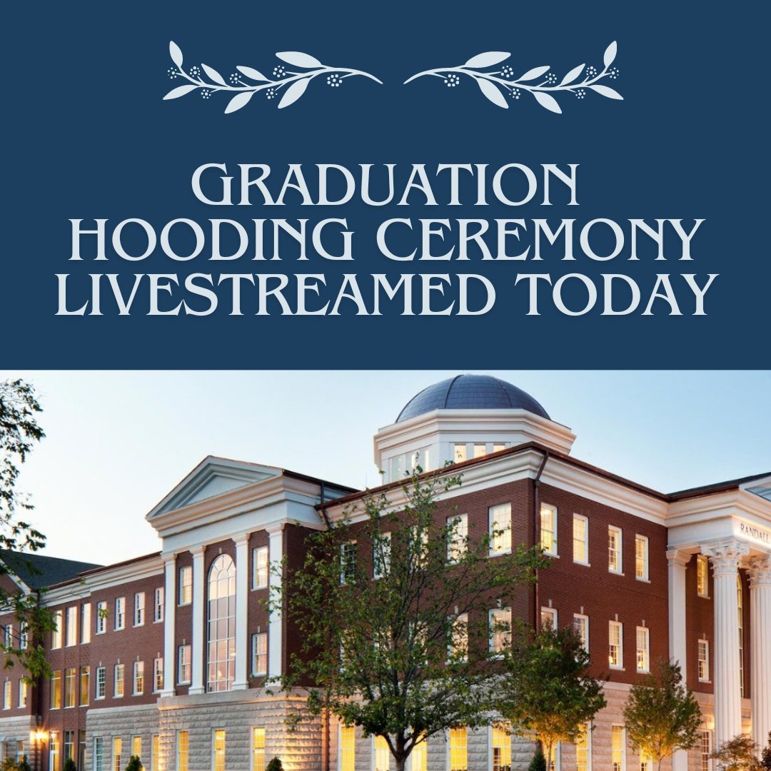 Visit this link to watch the livestream of today's hooding ceremony for our Class of 2024 Graduates: loom.ly/6vNpRwo We are so proud of you all!