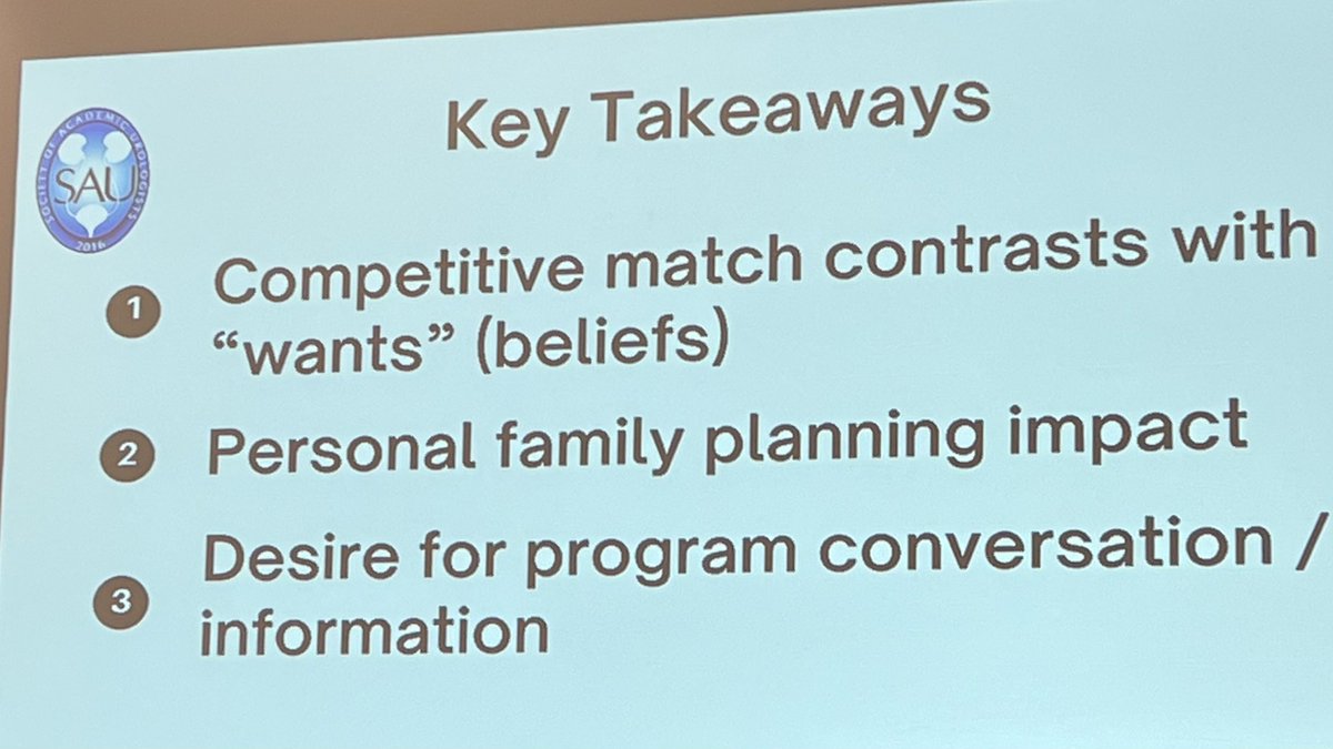 @CaseySeidemanMD gives an update on important qualitative themes garnered from her @UroAcademic grant on the impact of the Dobbs decision on applicant decision making. @AmerUrological @SWIUorg #AUA24