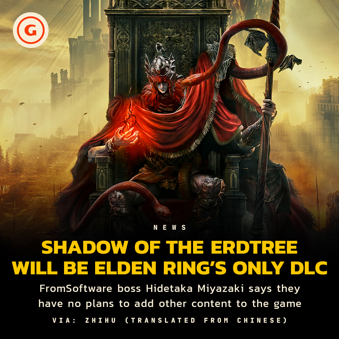 Apparently this will be the 'first and last' Elden Ring DLC we'll get