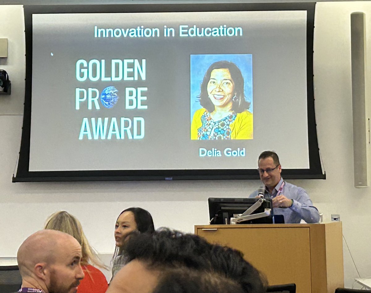 Big win for #FOAMed &amp; <a href="/PratsEM/">Michael I. Prats</a> #USGEL pod at the international <a href="/pocusnetwork/">P2|Network</a> conference! <a href="/DGoodAsGold/">Delia Gold</a> wins a Golden Probe for education, nominated for starting the GELjr pod; creating awesome #pediatric #POCUS journal analysis for thousands of monthly listeners! Proud co-host ❤️