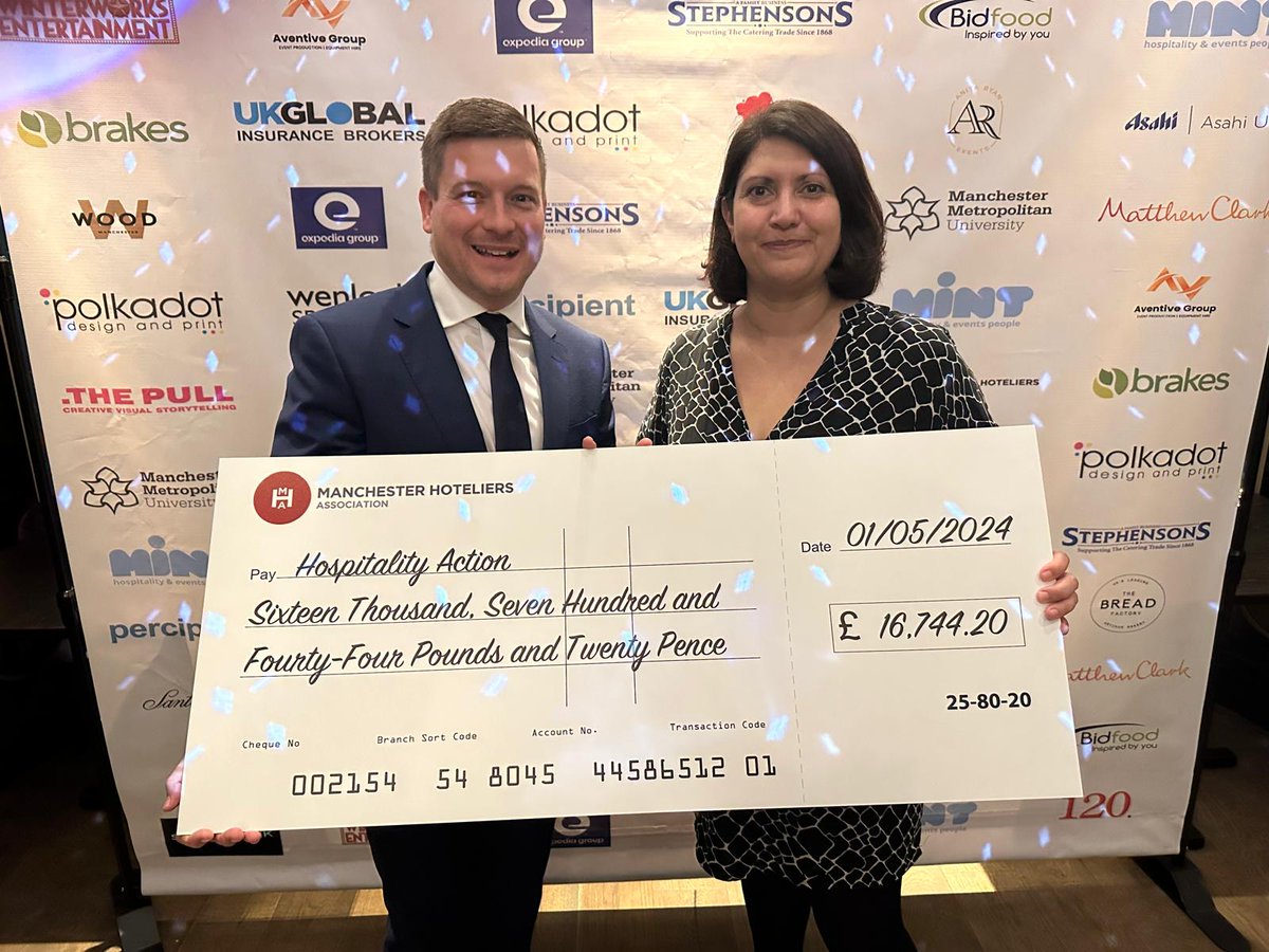 Big thanks to our friends @TheMHABall for raising over £16,700 at their Annual Ball earlier this yr. We were thrilled to be presented with our cheque last night. Rest assured that the funds will go towards supporting those in crisis across our industry this spring. #wevegotyou