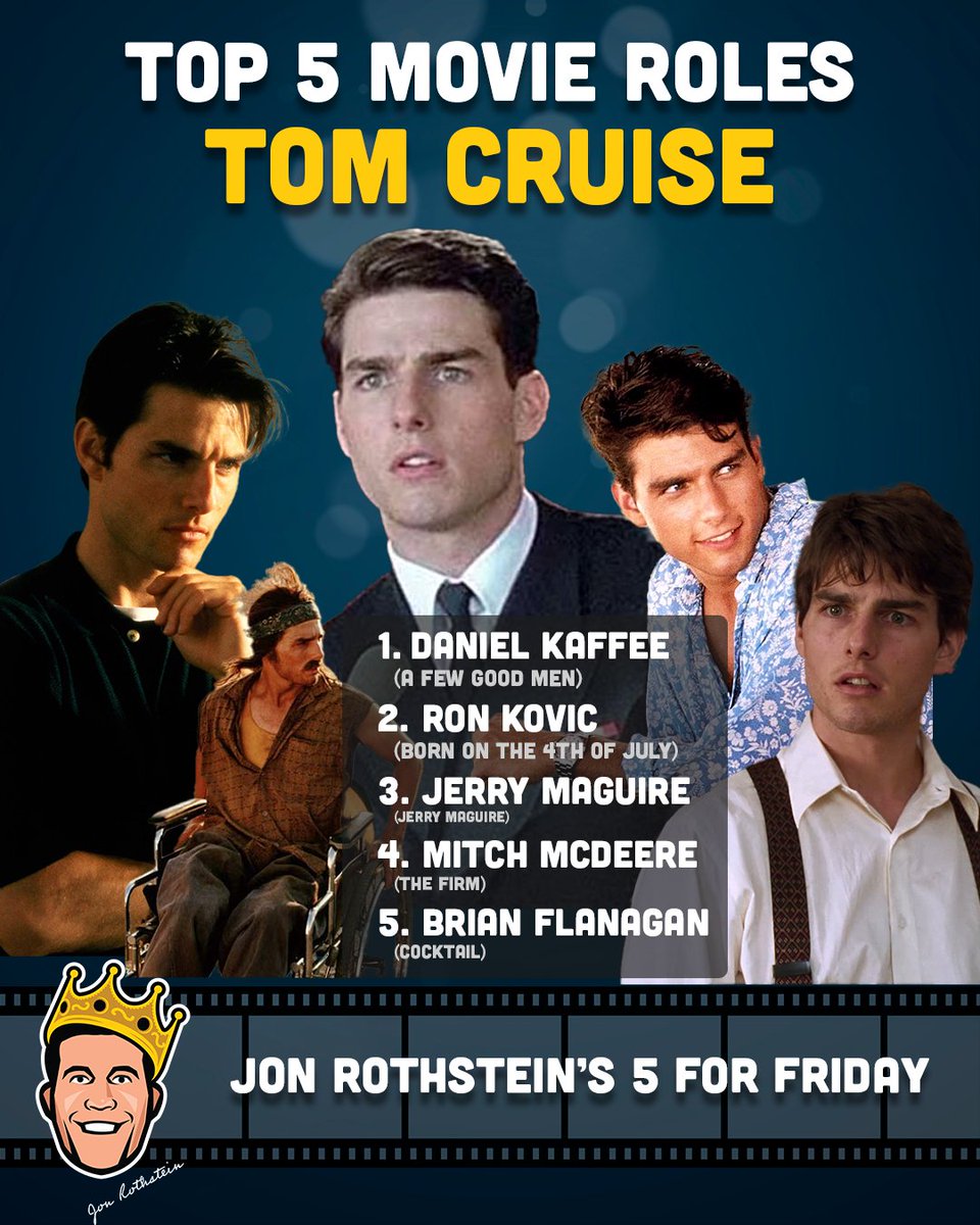 5 for Friday. Tom Cruise's Top 5 Movie Roles.