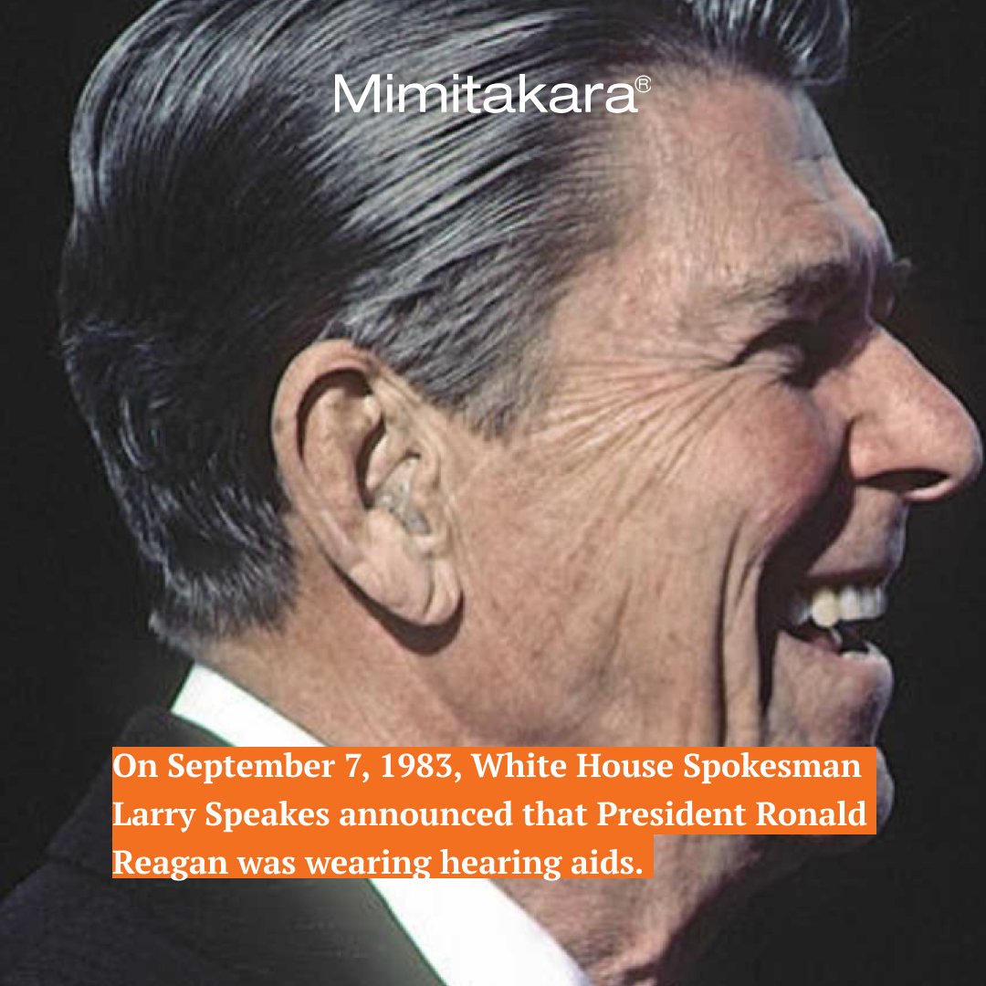 #MimitakaraKnows On September 7, 1983, the White House revealed that President Ronald Reagan started wearing hearing aids, breaking new ground in public awareness about hearing solutions.
#Hearingaid #Hearingloss #Hearingsolutions