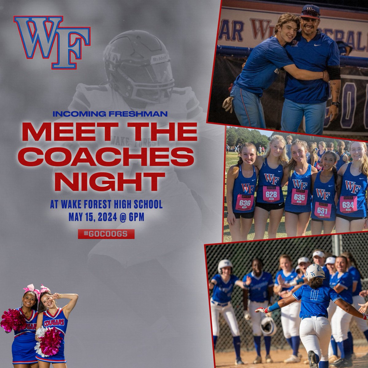 Wake Forest HS will host a Meet the Coaches night on May 15, 2024 at 6pm.