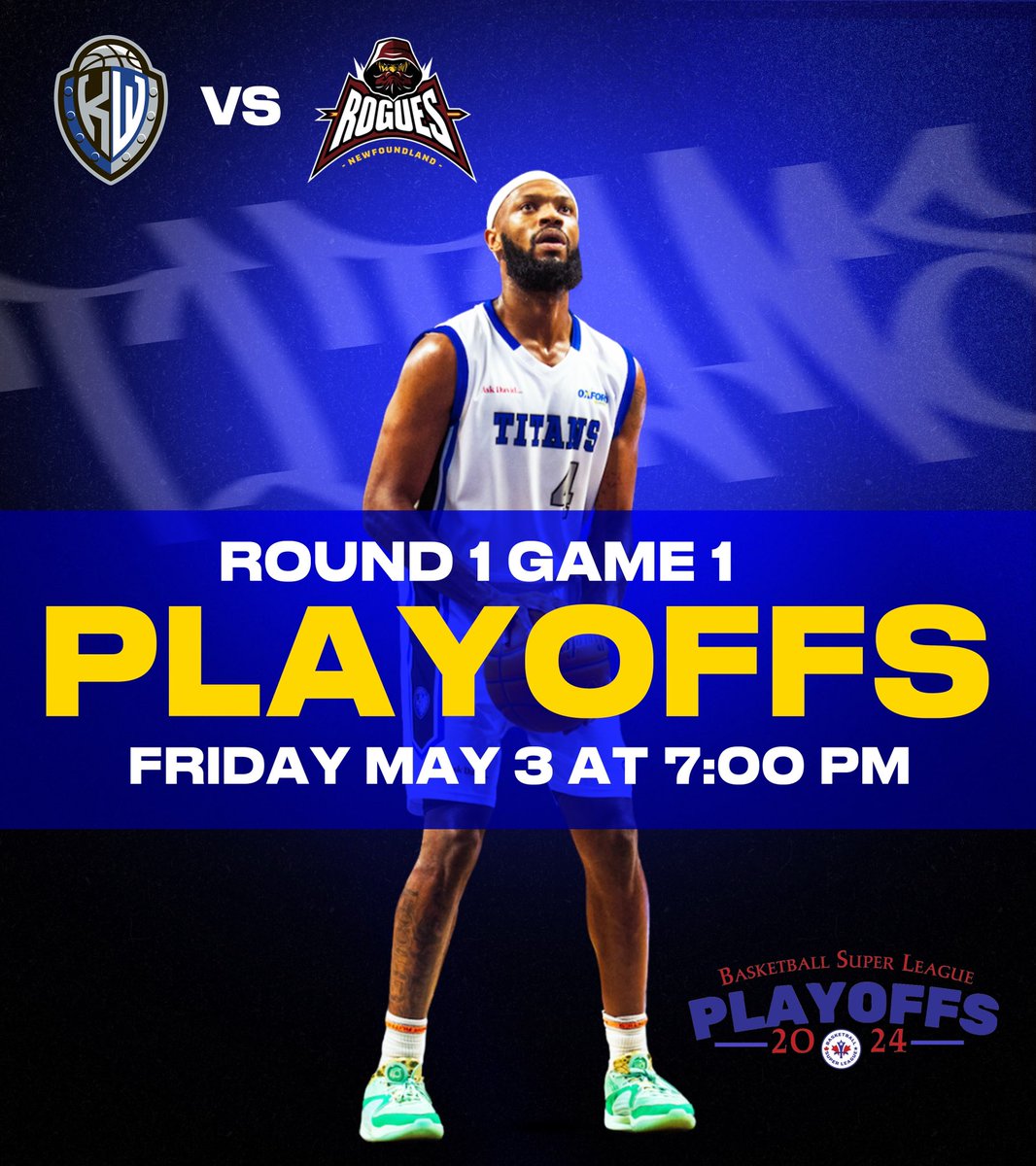 TOMORROW - FRIDAY MAY 3 AT 7:00PM Join us at the Kitchener Auditorium as we kick off our playoff series against the Newfoundland Rogues and take on Game 1. This 5 game series will determine who will make it to the finals and go for the championship! Buy your tickets NOW at…