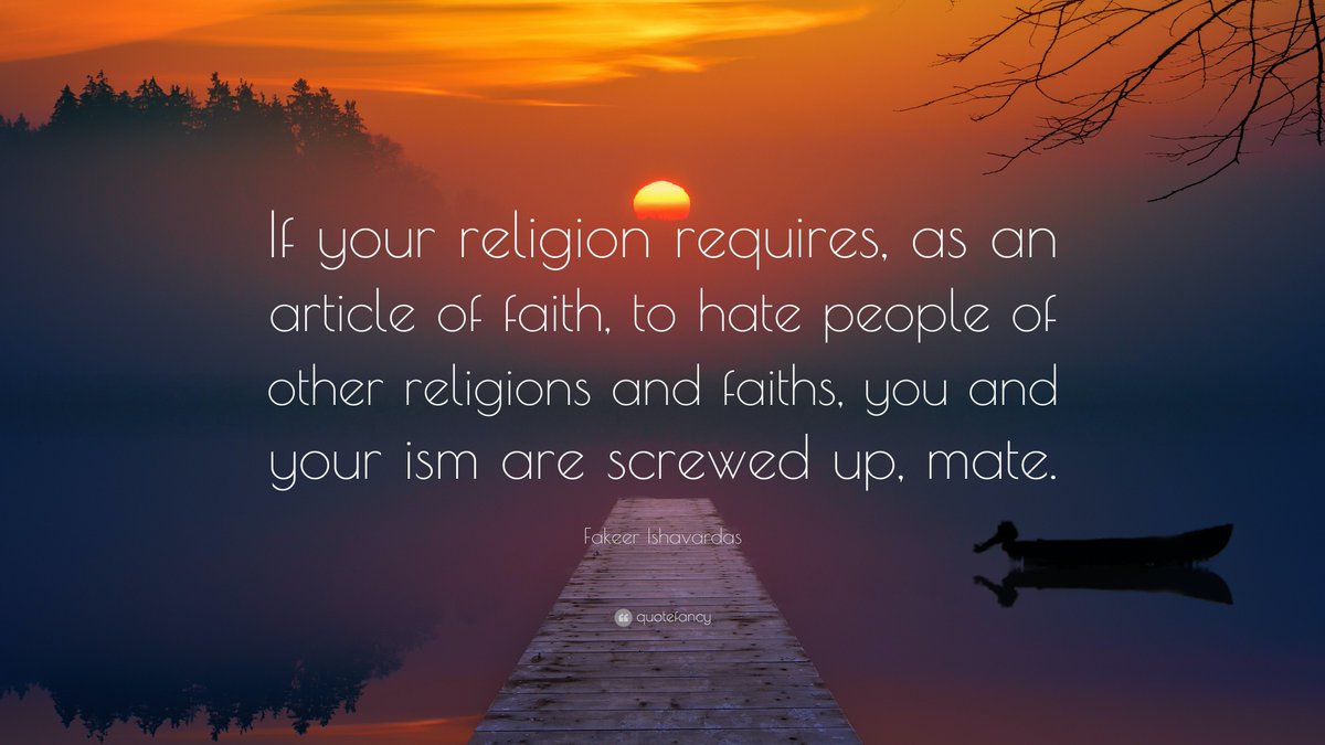 Religious wars are not caused by the fact that there is more than one religion, but by the spirit of intolerance. The spread of which can only be regarded as the total eclipse of human reason. Make no mistake, this aint just a quote. Its a pure Sanghi Hate post... 🔥🔥🔥