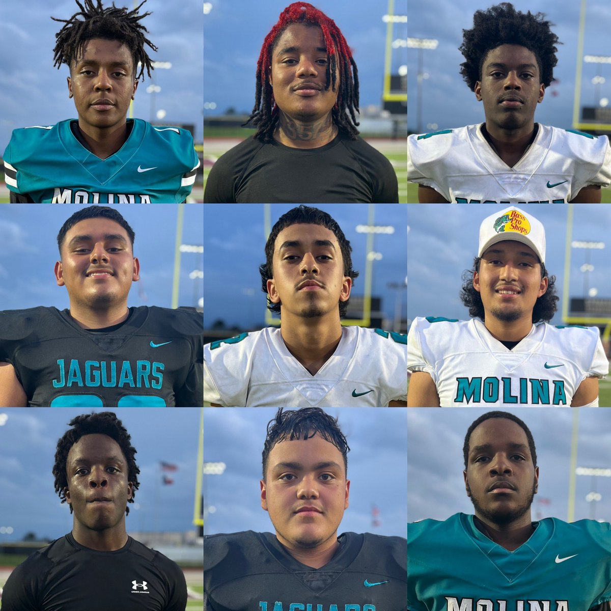 #K104FridayNightLights Spring Ball SZN ‘24 @MolinaFootball 🐆 Kingston Chavez - WR/DB KJ Hollins - RB/DB Robert Johnson - ATH Cruz Navarro - OL Adan Ochoa - QB/DB Juan Ramos - K/P Isaiah Thompson - DB Luis Vergara - OL Lance Williams - LB #TXHSFB #DFW