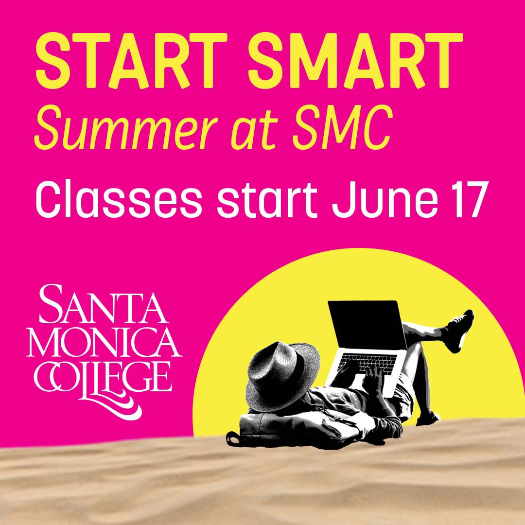Summer classes are here at @smcedu! Sign up for an on-campus or online class at Santa Monica College! Learn more at shorturl.at/stAX6 today!