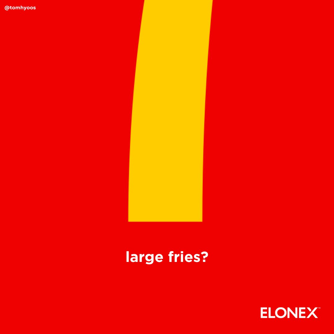 large fries? 

@ElonexOutdoor #ElonexXL @OneMinuteBriefs @McDonalds