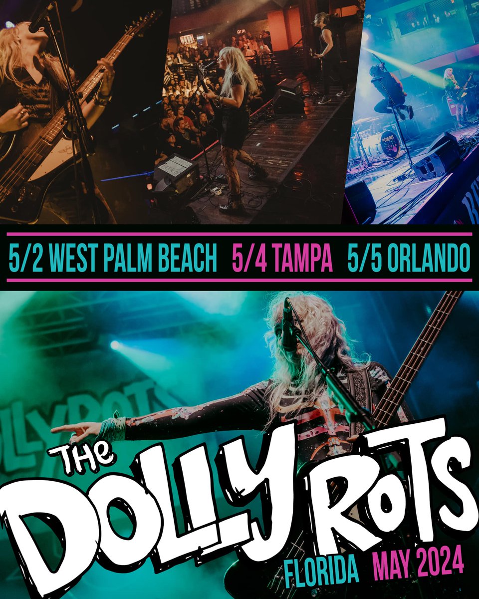 👀 Look who's performing in Florida this week 👀 @TheDollyrots!! Catch them in West Palm Beach, Tampa, and Winter Park through Sunday. dollyrots.com/tour