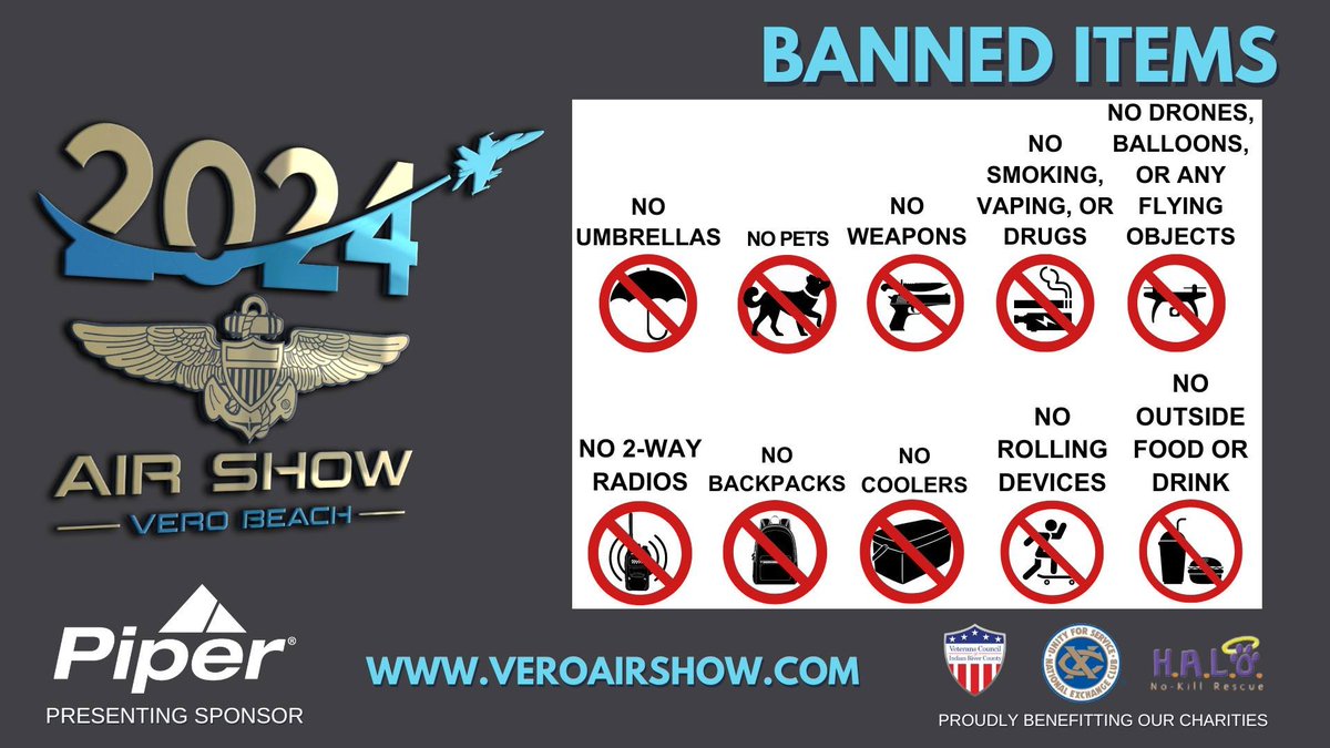 Get ready for an adrenaline-fueled extravaganza at the most awaited Vero Air Show happening TOMORROW! But heads up! Before you head out to experience the thrills, be sure to check the important information and guidelines below! #FlyVeroBeach #VeroAirShow

📸 = Vero Beach Airshow