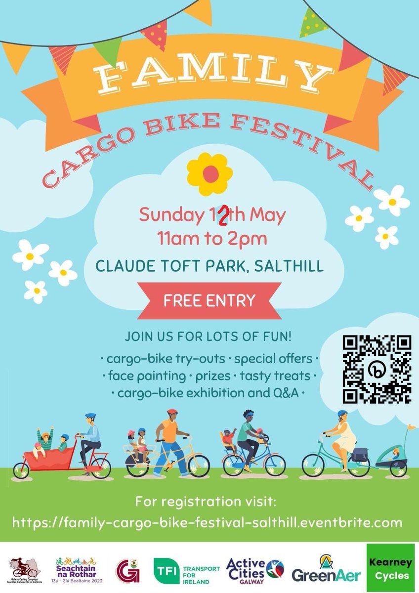 🛎️🛎️Next Sunday 12th May at 11 in Toft Park in #Salthill🛎️🛎️ Should be a great event. All welcome! Hosted by Galway Cycling Campaign and Galway City Council @GalwayCityCo #BikeWeek2024 #SeachtainNaRothar2024 @galwayactive