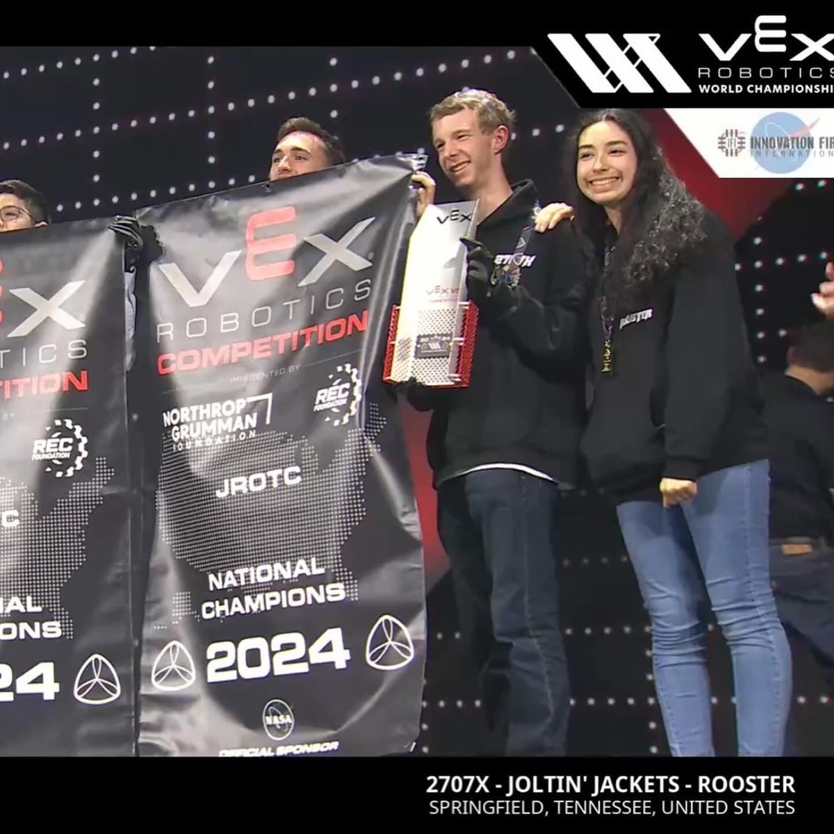 🏆 SHS Joltin' Jackets are JROTC division champs at the Vex Robotics  World Championship in Dallas, TX! Kudos to our seniors & Ms. Murrell  for their leadership! #NationalChamps  #VexRobotics #SHSJoltinJackets #WeAreRCSTN
