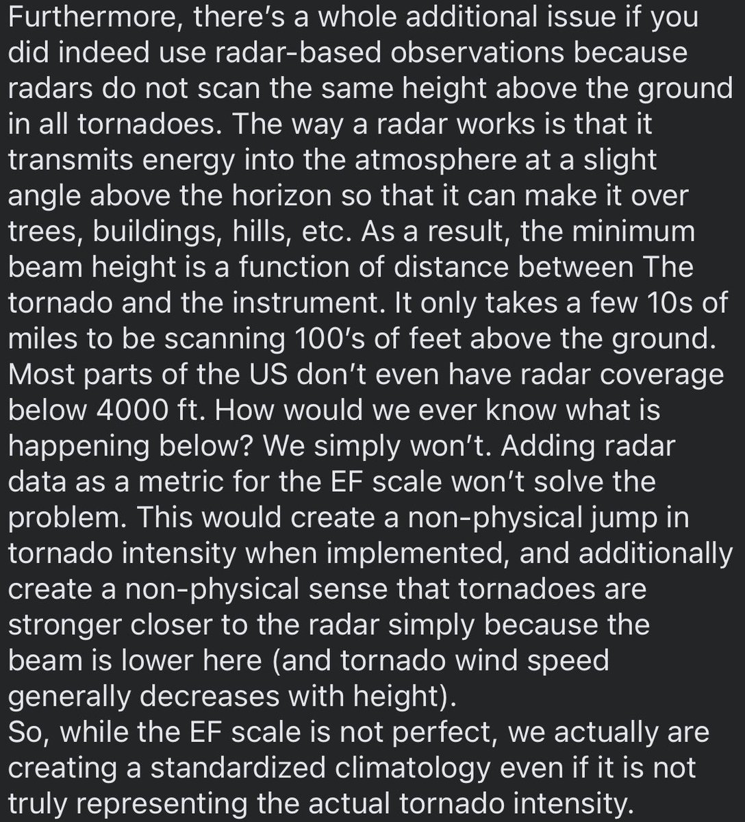A (very correct) perspective from one of the most brilliant minds in tornado research (@WxMomOU) on the EF scale: