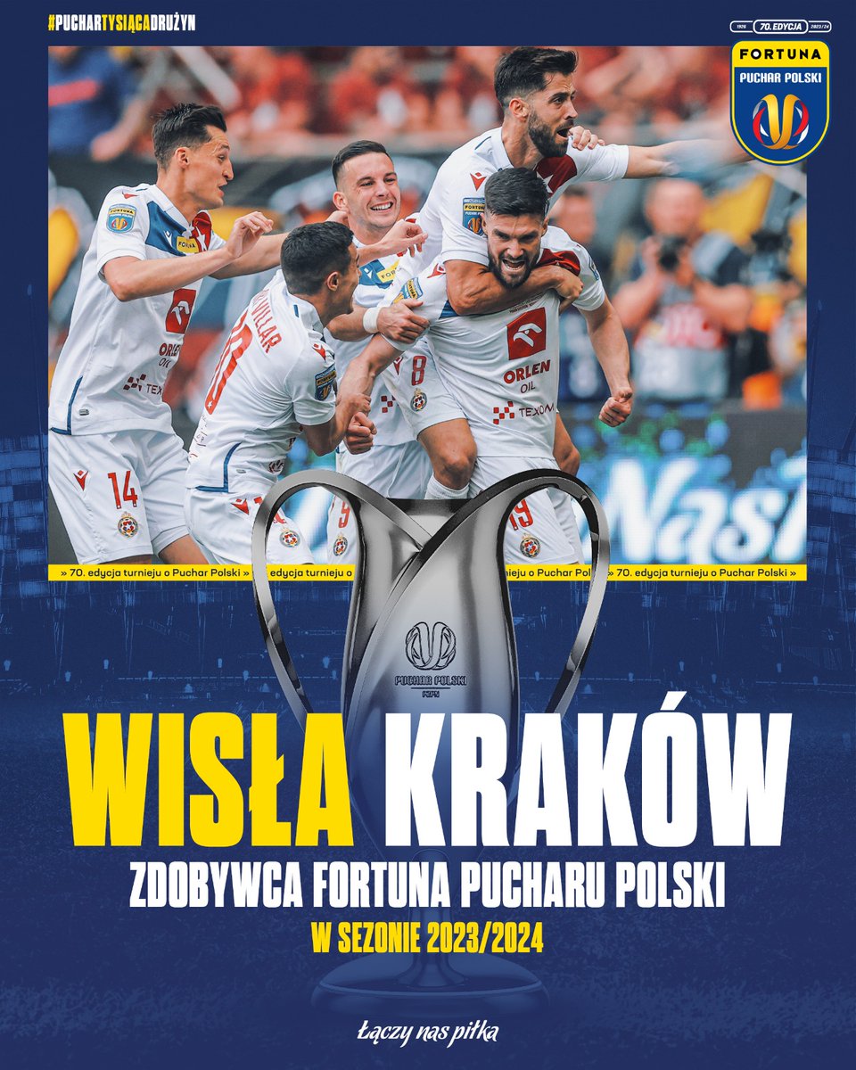 PZPNPuchar's tweet image. KONIEC! WISŁA KRAKÓW ZDOBYWCĄ FORTUNA PUCHARU POLSKI! 

GRATULACJE! 👏 @WislaKrakowSA

FT&apos; #POGWIS 🏆 #FortunaPucharPolski 1:2