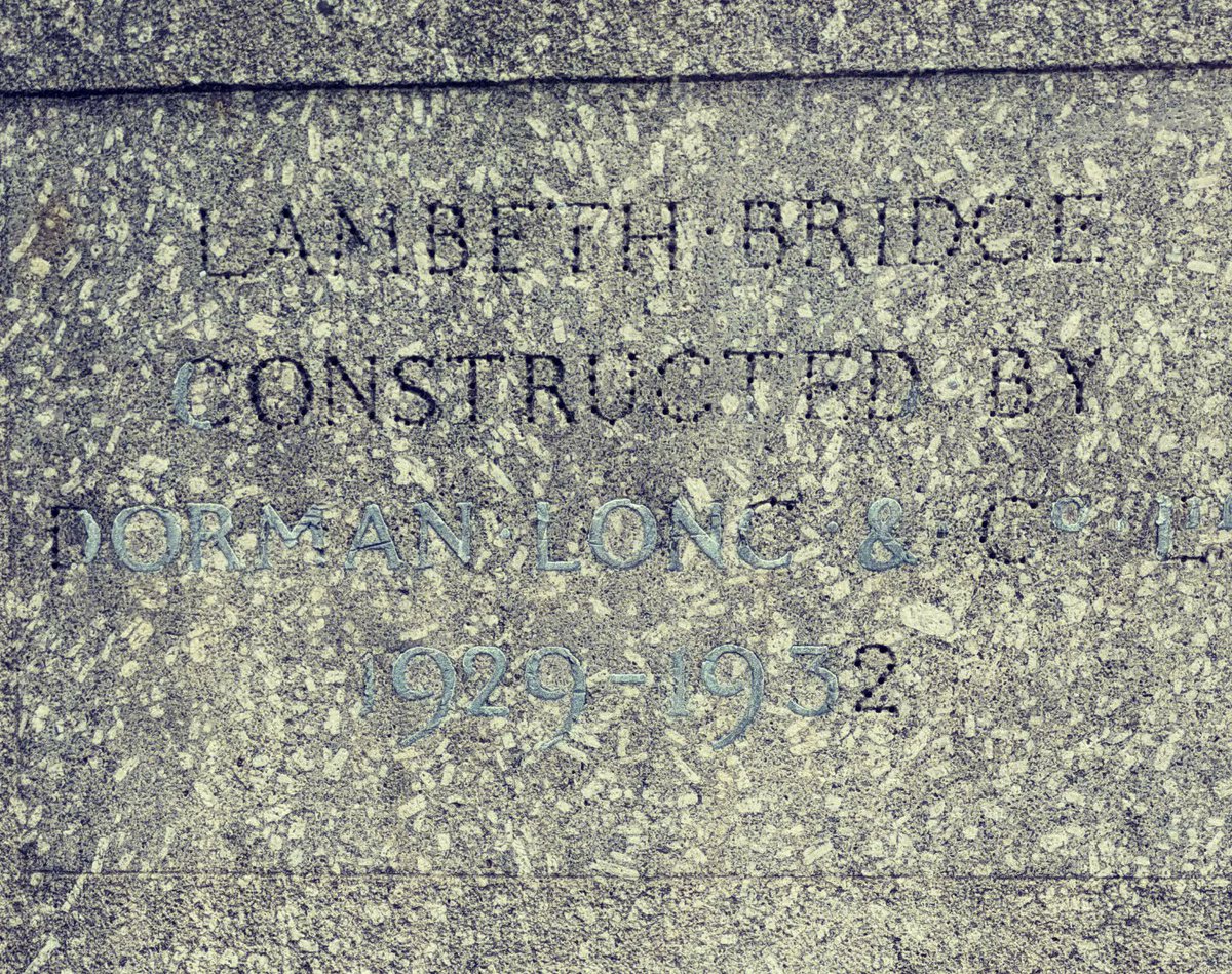 Despite living in London, a few minutes walk from Lambeth Bridge, there's still a reminder of Middlesbrough nearby.
I think the notice needs a touch up so one can read that Dorman Long & Co built it.
Oh, and #BinBen and #TrashTurner
