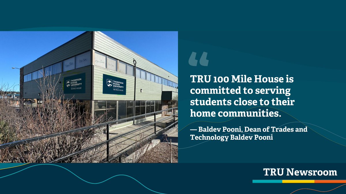 We invite the community to explore the new 100 Mile House Regional Centre. This relocation is in line with our continuous commitment to providing accessible and high-quality education in the British Columbia region. inside.tru.ca/2024/05/01/tru…