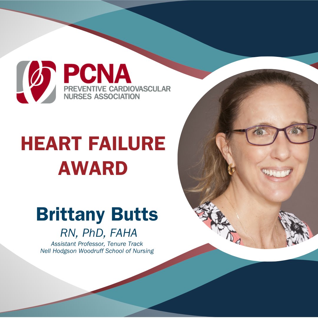 Congratulations to @emorynursing Assistant Professor Brittany Butts PhD, RN, FAHA @realBButts for receiving the Preventive Cardiovascular Nurses Association Heart Failure Award @pcnaheartnurses #PCNA24