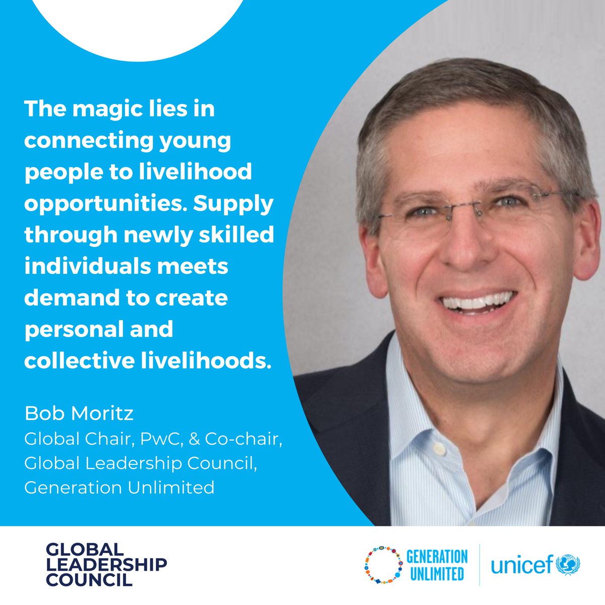 A partnership movement that not only skills but also connects young people to opportunities. Thanks to @GenUnlimited_ Global Leadership Council Co-Chair & @PwC Global Chair @Bob_Moritz for moderating a discussion on delivering long-term results for youth 🌐. #SkillsRightNow