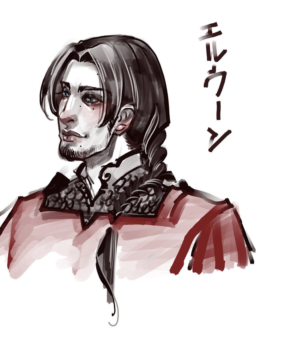 Quick sketch of Elwin Rosfield with long hair #FFXVI #ElwinRosfield