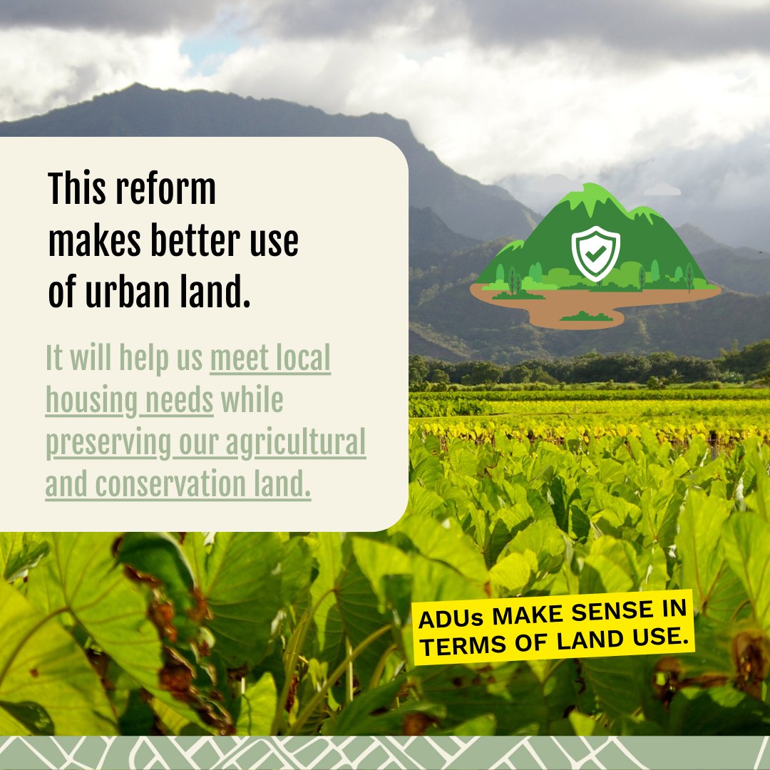 hawaiisfuture's tweet photo. Hawai‘i's state legislature just legalized 2 ADUs on residential lots.

This is our state's most significant housing reform since 1981.

Thanks to the legislators, organizations, and individuals who took time to support the bill.

🏘️🏘️🏘️ https://t.co/Umw9IhK4Ig