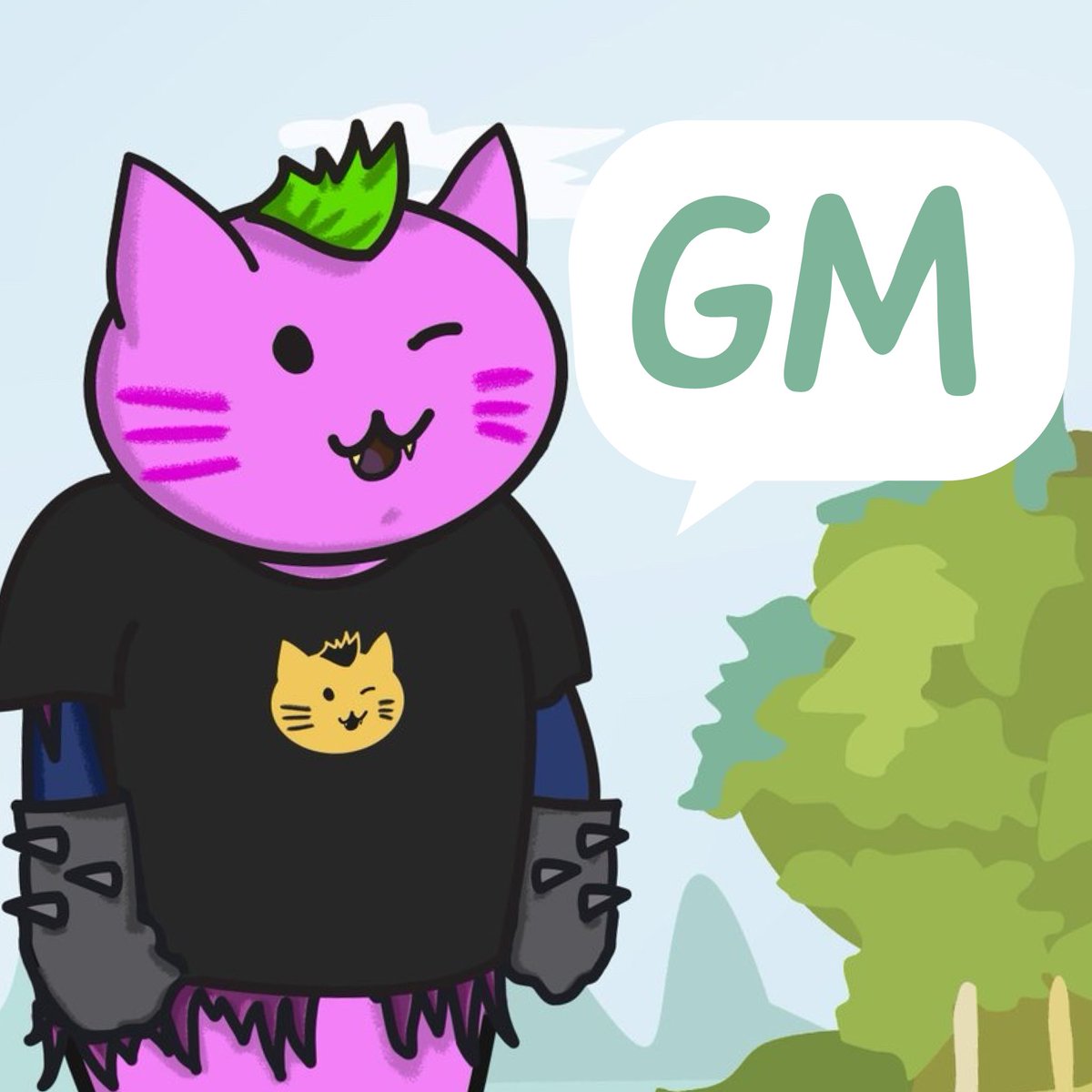 GM Fellowship!!! 😻
Have a day full of adventures! 💚

Look at this cheeky orc cat wearing his tee 🤭