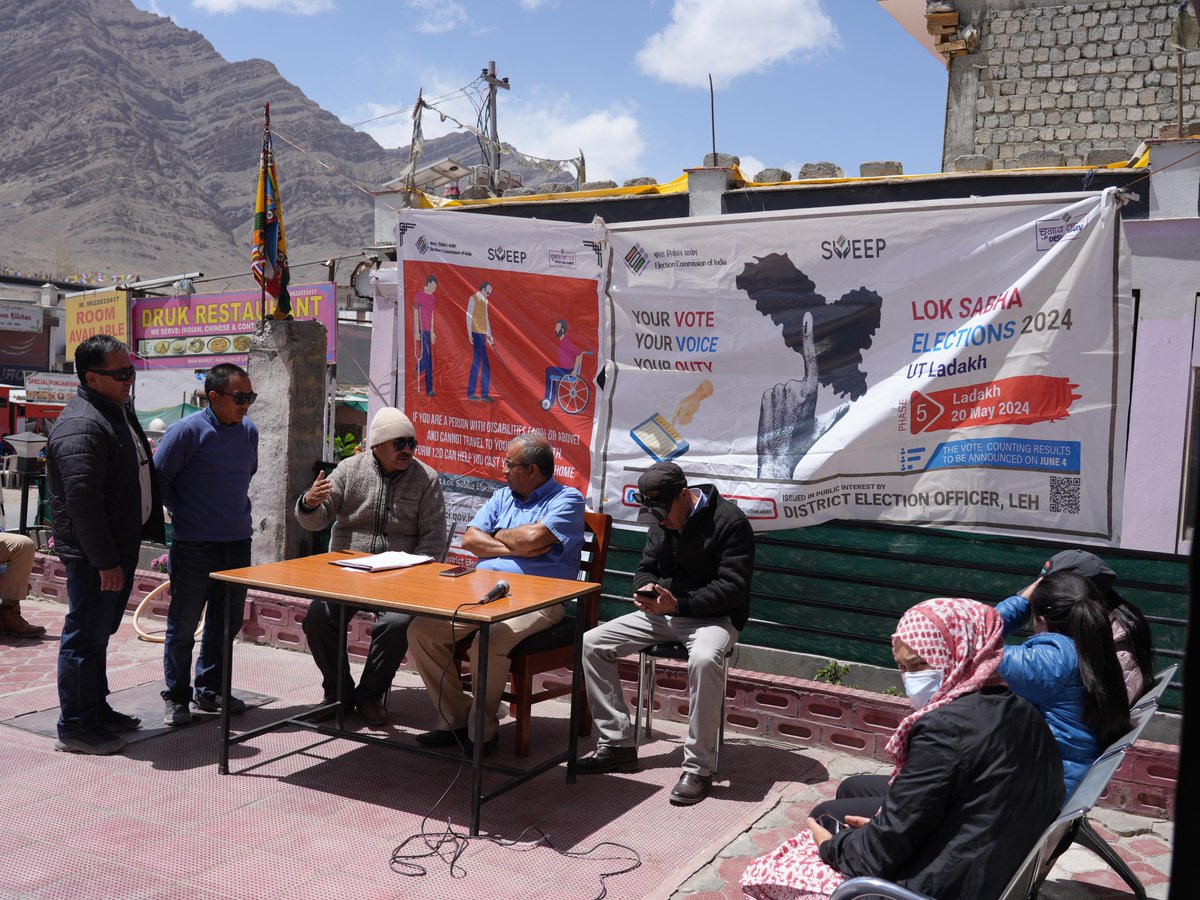 General Observer, G-23761, B H Talati visited five polling booths and randomly checked polling station buildings in 01-Ladakh Parliamentary Constituency along with Assistant Electoral Registration Officer (AERO),Kharu on May 2. He also paid a visit to Hemis & Thiksay monastery.