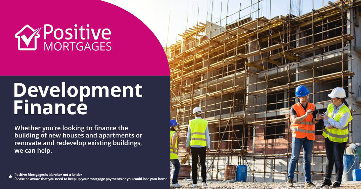 Need finance to build new properties or redevelop existing buildings? We can help ow.ly/wm0J50LW28Y ⭐ You need to keep up your mortgage payments or you could lose your home. Positive Mortgages are a broker not a lender ⭐#developmentfinance #propertydevelopment