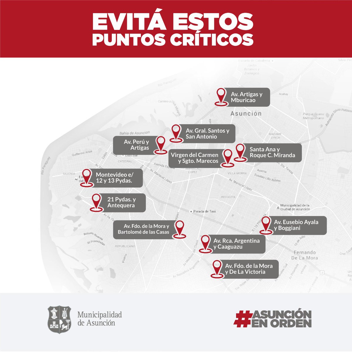 ⚠️Atención⚠️

Ante la alerta meteorológica vigente, instamos a los conductores a manejar con precaución y evitar los siguientes puntos 👇🏼