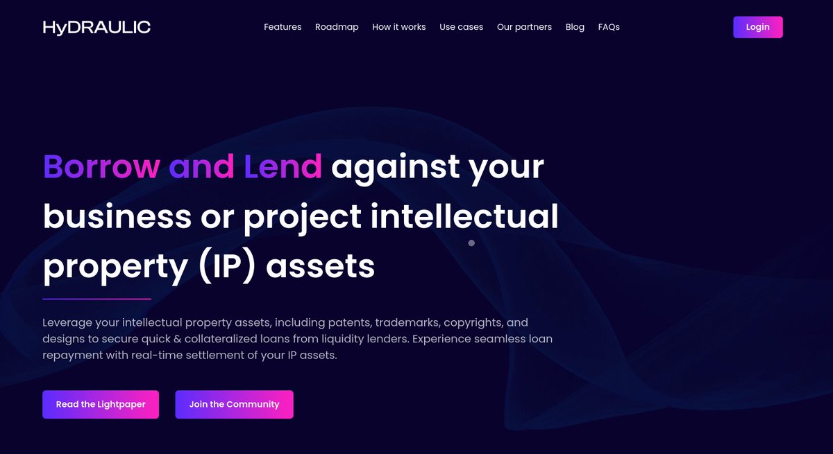 I'm excited to be an ambassador of this incredible project and help to its success. Let us work together to explore new frontiers @hyDRAULIC_Defi , a game-changing platform that's revolutionizing intellectual property (IP) financing through decentralized lending!