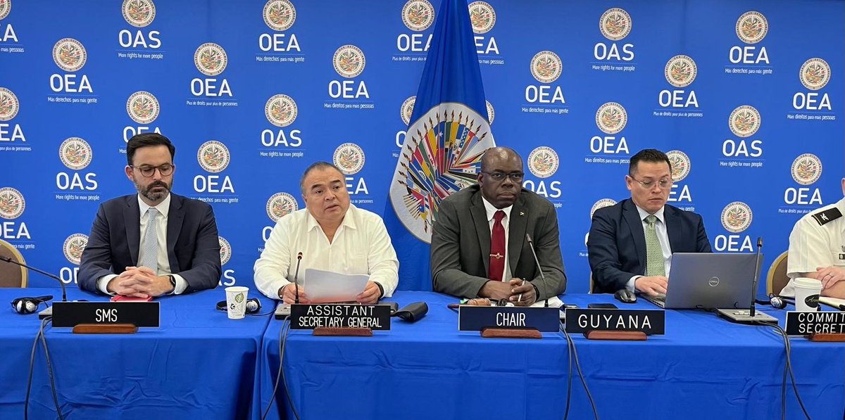 Today, I highlighted #OAS efforts to address security concerns in the Caribbean. Gun violence & gang activity are major challenges, but through multi-sectoral collaboration & evidence-based policies the OAS is leading with actionable solutions for a safer & more secure region 1/5