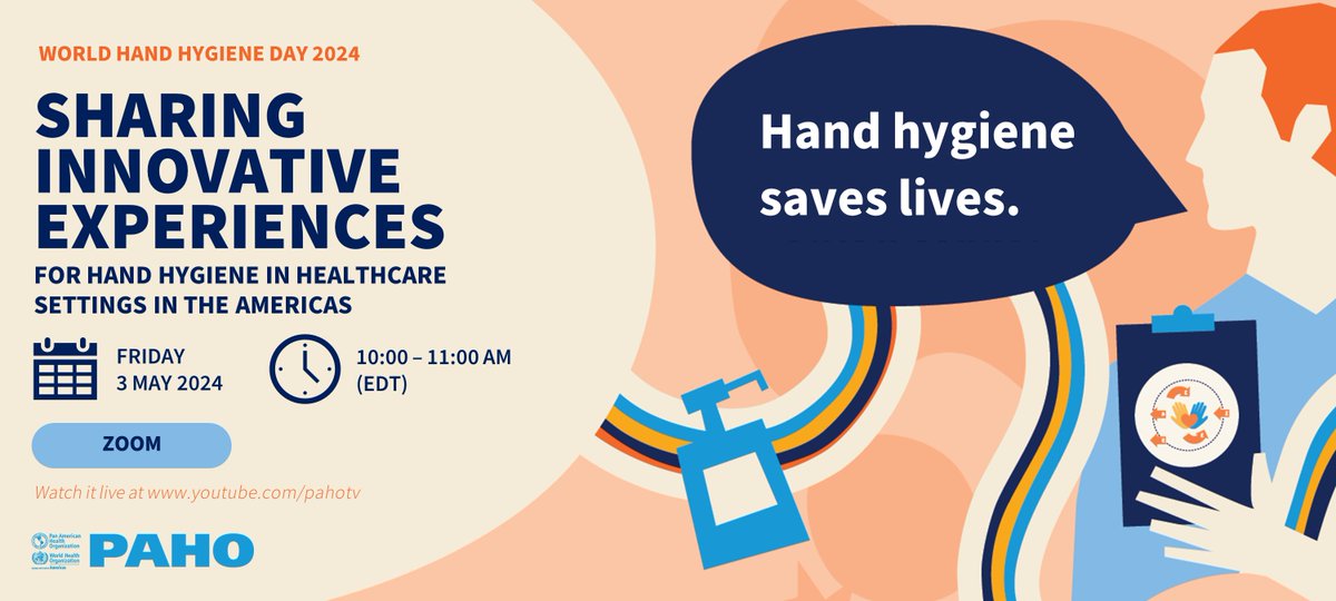 🤲🧼 Join our webinar in celebration of World Hand Hygiene Day. SAVE LIVES - #CleanYourHands 📅 May 3, 2024 ⏰ 10:00 am – 11:00 am (EDT) ➡️Register paho-org.zoom.us/webinar/regist…