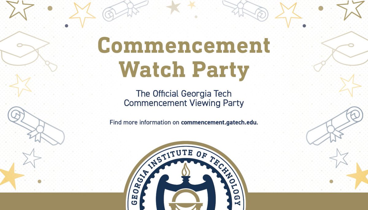 Today is the big day for our Ph.D. graduates! Tune in at 4:00 EDT to see all of @GeorgiaTech's doctoral graduates walk across the stage at McCamish Pavilion! Congratulations, Class of 2024! 🐝🎓 #GT24 #RamblinOn 🔗 commencement.gatech.edu/other-ways-to-…