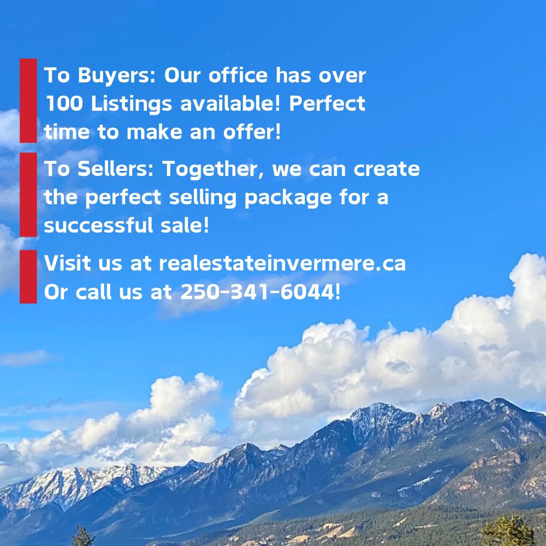☀️Spring is a great time to get into the real estate market. To help you prepare and succeed during this busy season, visit our website for useful tips on buying and selling! 

realestateinvermere.ca

😊Follow for more updates. 

#realestate #calgary #Edmonton #columbiavalley
