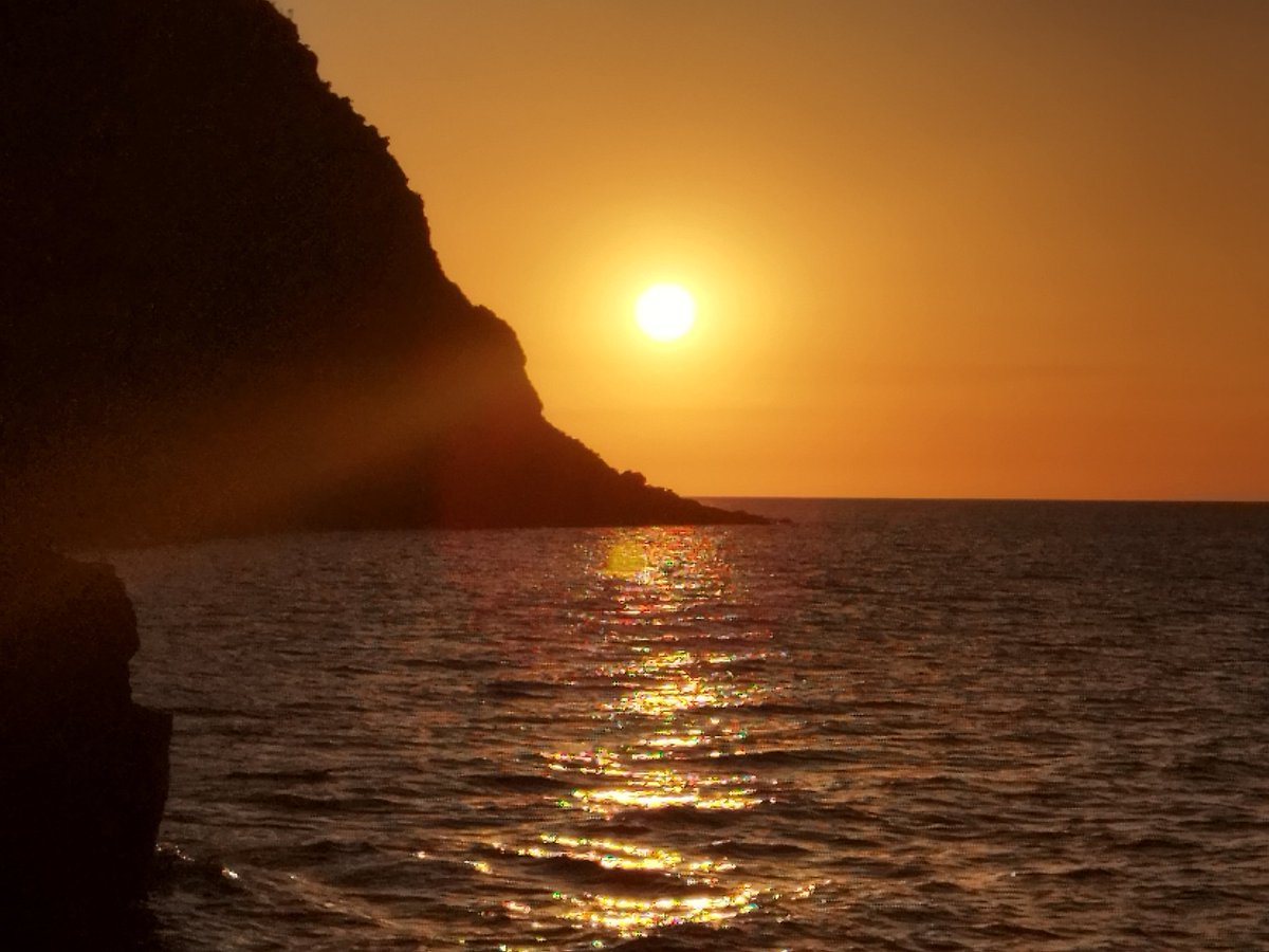 A wonderful sunset seen from the Island of #Stromboli, #Aeolian Islands.