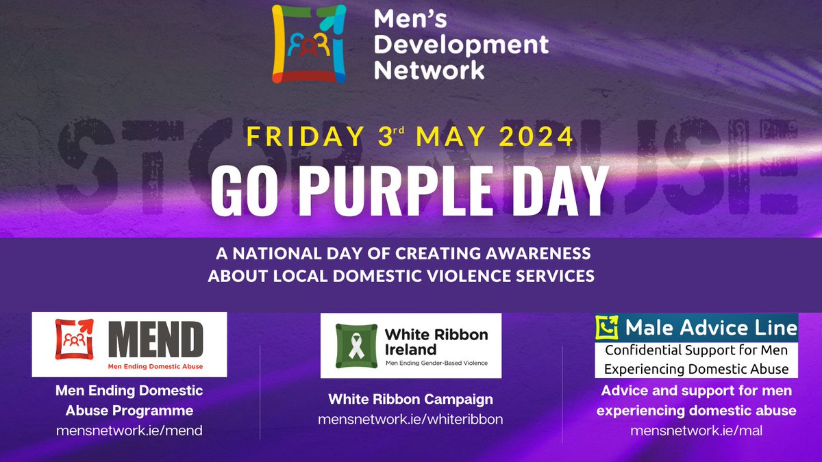 Today is #GoPurpleDay Our team is travelling around the country to help raise awareness of domestic abuse and the available supports for those who need it. The most important thing on Go Purple Day is to discuss the issue. Someone you talk to may just need the support!