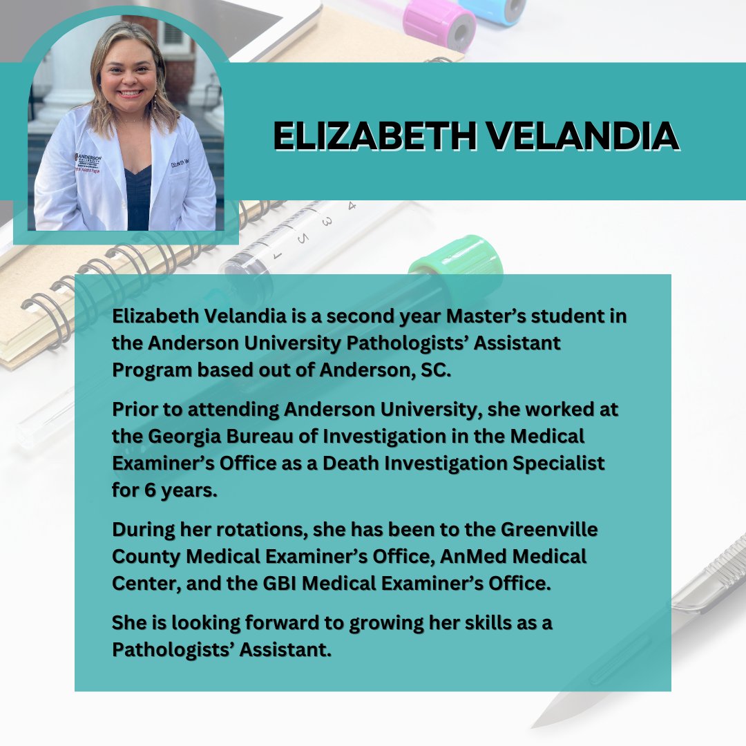 Please welcome our newest 2024 Pathologists' Assistant Student! 💉🧪
#WeAreME #AndersonUniversity #Detroit #PathologistsAssistant #Pathology #EducationProgram #publichealth #PathSig #ForensicPathology