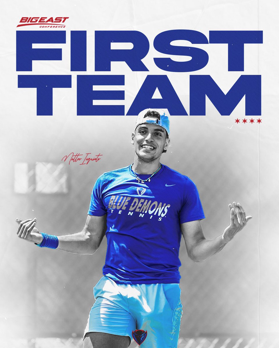 A first-time BIG EAST First Team. Unanimous decision. No doubt, Matteo Iaquinto 🤌 #BlueGrit🔵😈