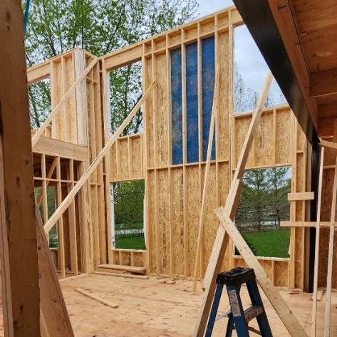 Looking from the inside out at our Stillwater #newhomebuild! Our #modelhome is open from 11 am - 5 pm at 4012 Alfalfa Ln #Naperville #newhome #newhomedesign #newhomebuilder #newhomeconstruction #homebuilder #homeconstruction #customhome #customhomebuilder #customhomebuild