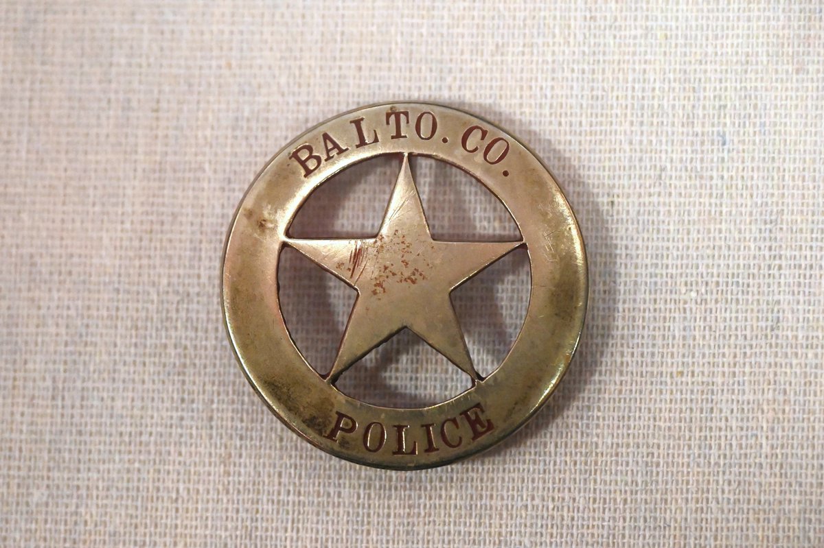 The circle-star badge is the Department's first badge and dates back to 1874. #BCoPD's 150-year commemorative badge's design was based on this original 1874 badge.
