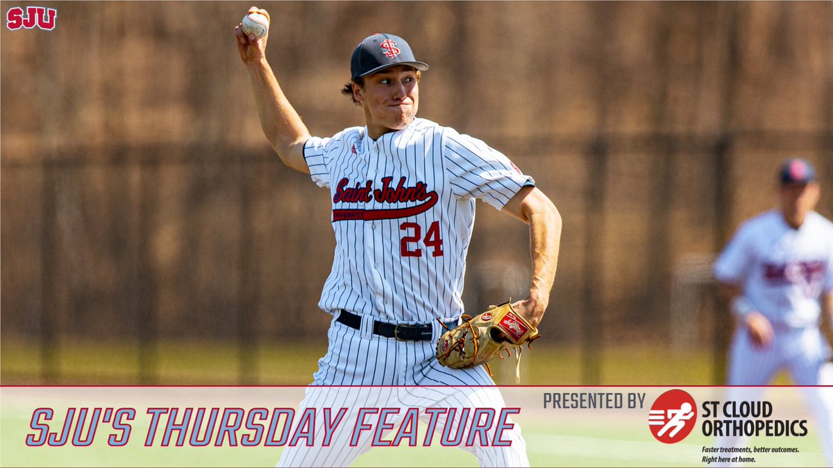 Junior Connor Hartley has emerged as @SJU_Baseball's leader in innings pitched (53) & strikeouts (46) so far this season.

Read about the @RosemountHS graduate in today’s @StCloudOrtho Thursday Feature!

STORY: gojohnnies.com/news/2024/5/2/…

#GoJohnnies #d3baseball