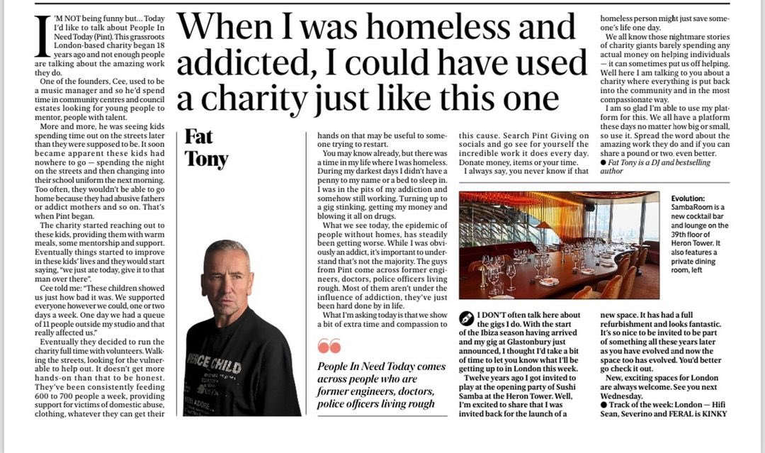 In case you missed it all last night @EveningStandard from the one and only @thefattony
