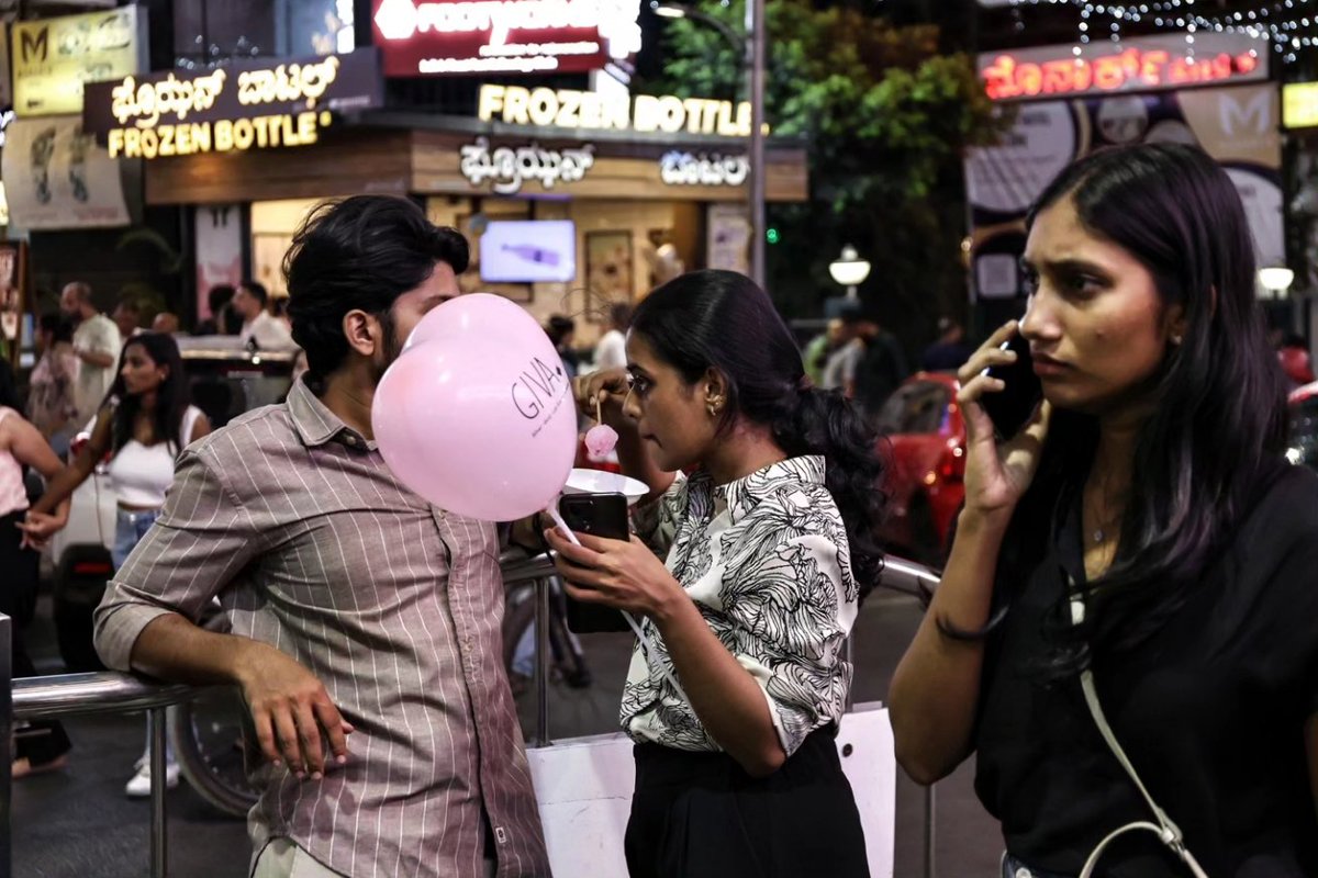 Nightlife on Apr. 27, 2024 in Bengaluru, India. The 2024 general elections in India mark the largest election in history, highlighting the significant role of young voters in shaping the country's political landscape and future direction. @GettyReportage