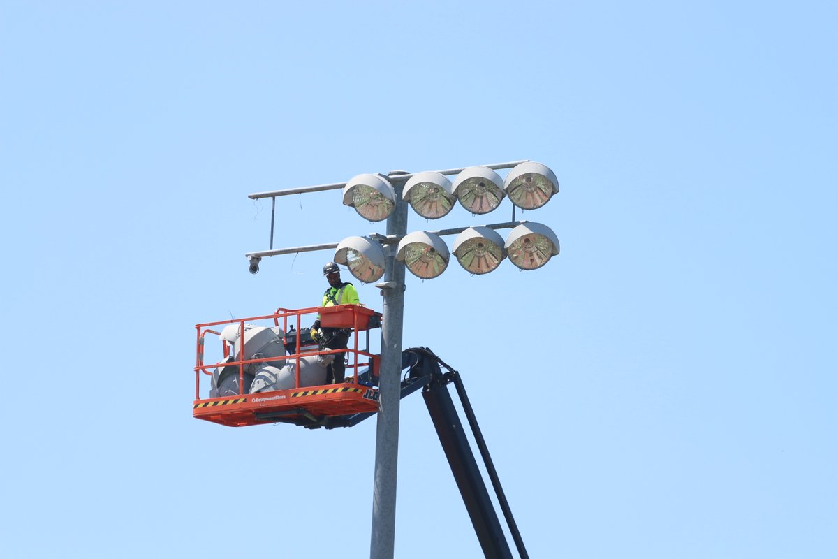Night games will look a little different next year at Williams Stadium as new lights are being installed! Check back in over the coming days for more updates on their progress! #WeAreDubC #experiencewilmingtoncollege