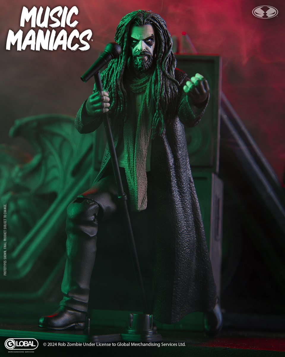 Rob Zombie joins the MUSIC MANIACS lineup! 6” scale action figure launches for pre-order TODAY at select retailers. ➡️ bit.ly/RobZombie-McFa… #McFarlaneToys #MusicManiacs #RobZombie @RobZombie