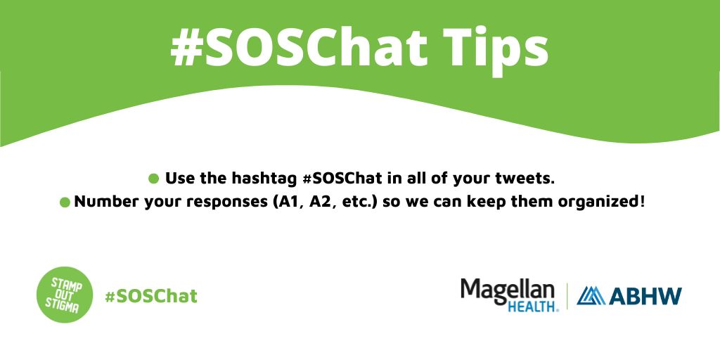 Please remember to include the hashtag #SOSChat in your posts so we can see your responses!