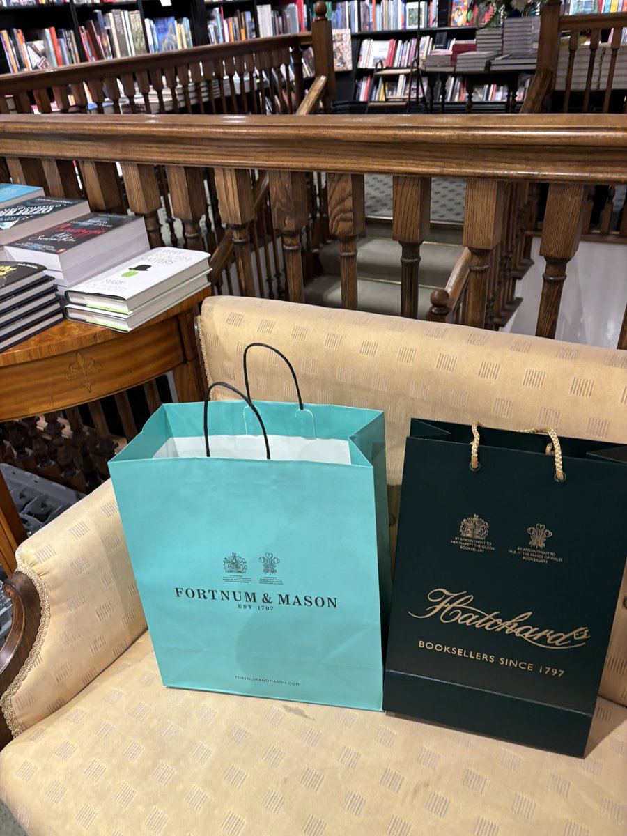 Tea and book shopping. Now ready for an author event….heavenly evening! #Hatchards #FortnumAndMason