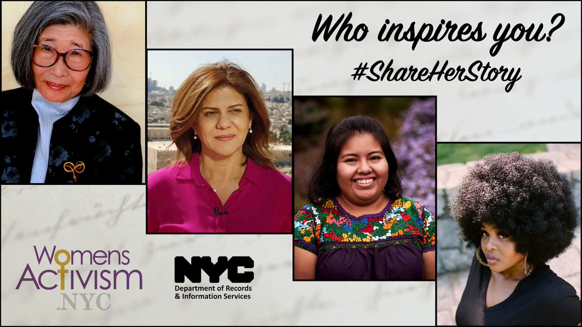 Who inspires you? A friend, a favorite teacher, or a mentor? Share her story & inspire others! Add her story here - where it will live forever in the NYC Municipal Archives: on.nyc.gov/3eUnq6g #ShareHerStory