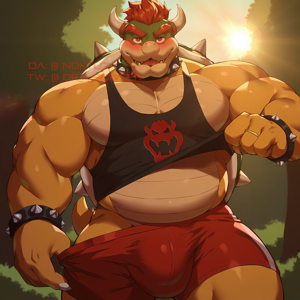 This summer is going to be HOT. Heatwaves coming strong... By the way, wedding ring stays on. And it's the only thing that's going to be on me later ;) #Bowser