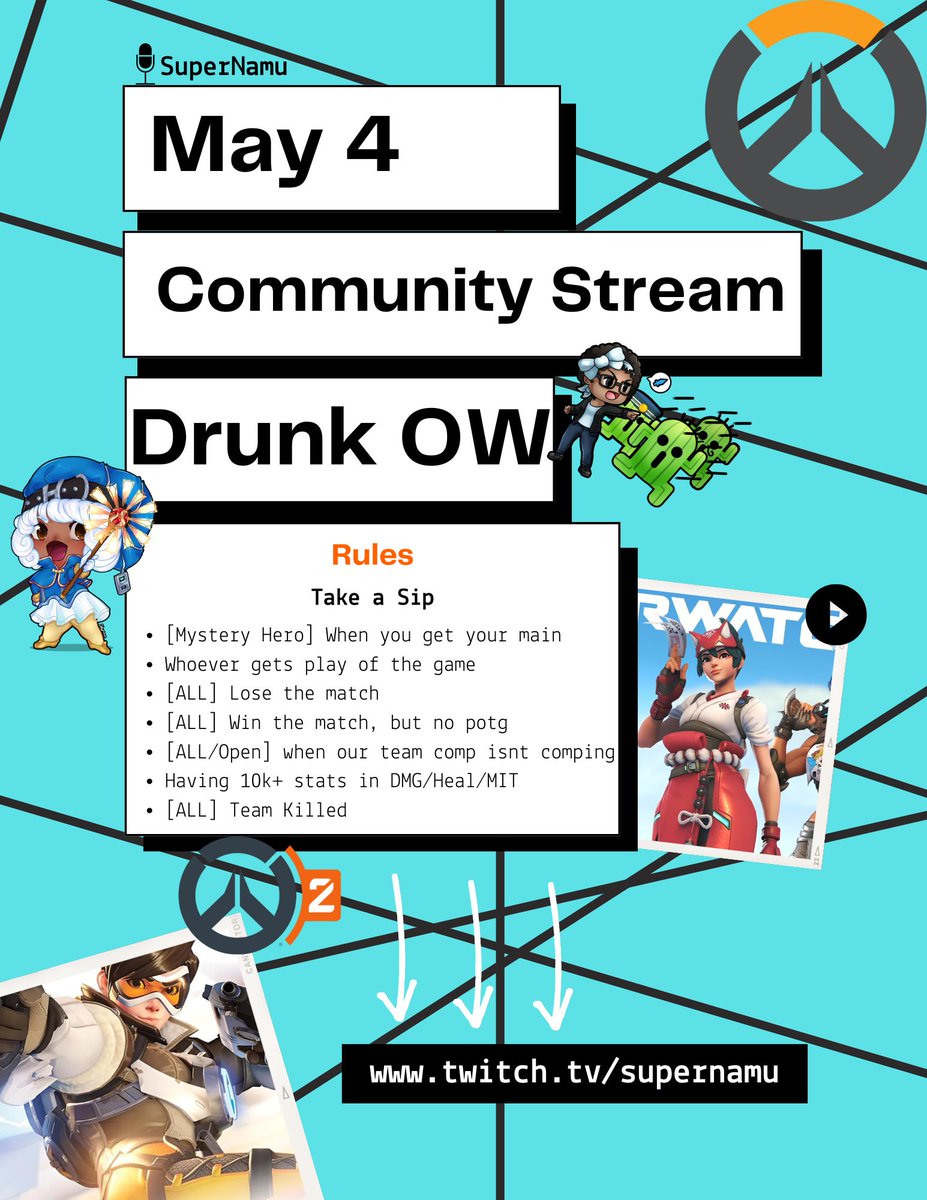 6 year Streamaversary was back on 4/20, but i was out of town, so now we celebrating! You coming? Location: twitch.tv/supernamu Date: Saturday, May 4 Time: 6p ET